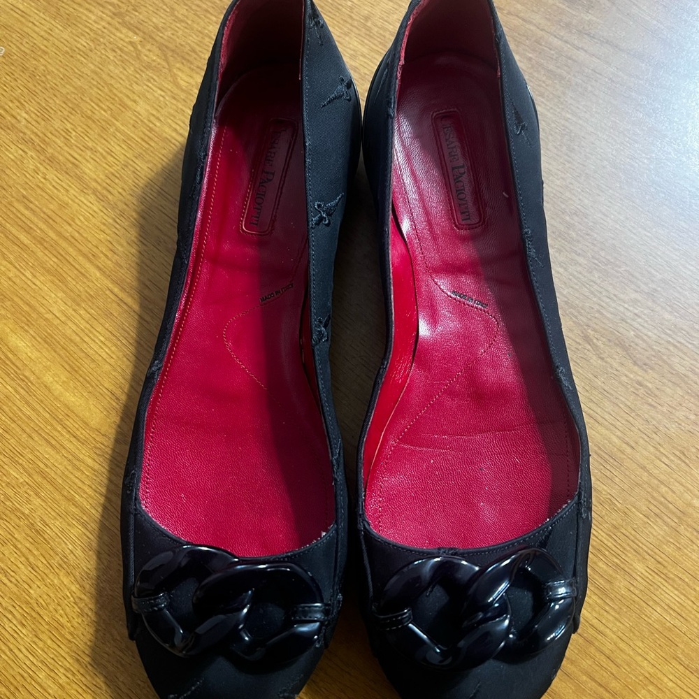 Cesare Paciotti Black and Red Patent Leather Loafers